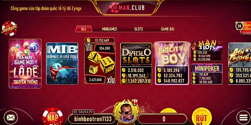 Quay slot nổ hũ ăn tiền nhà cái Manclub