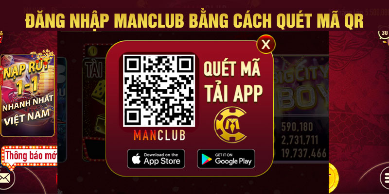 Đăng nhập ManClub quét mã QR